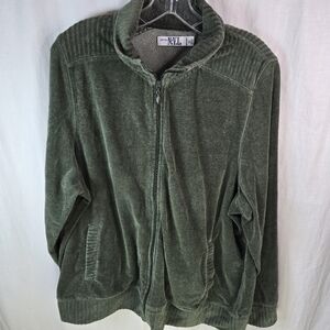 N.Y.L. womens zippered sweater size 1X in fir green